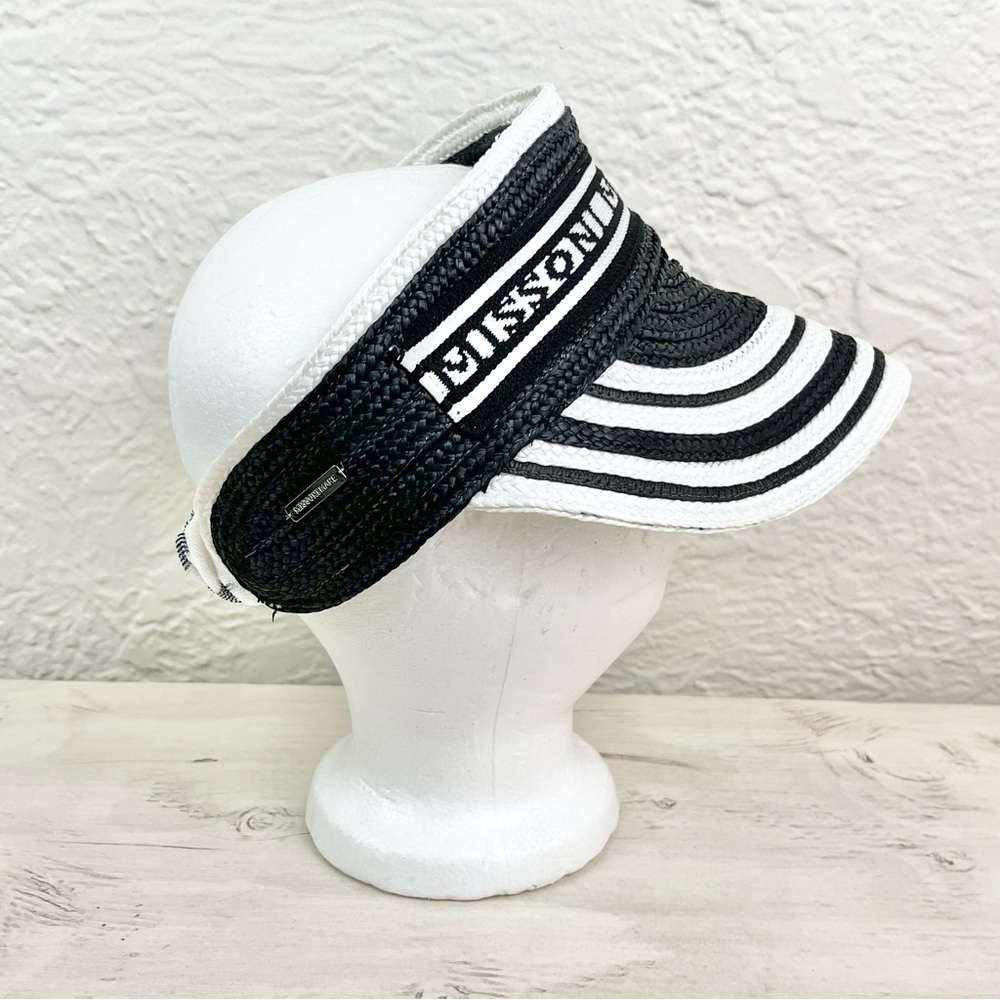 Missoni Mare Beach Hat Visor Woven Black White One Size - Picture 3 of 10